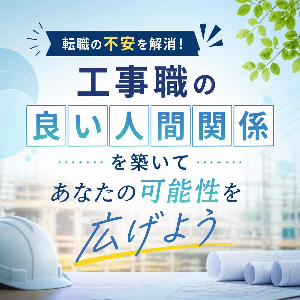 転職の不安を解消！工事職の良い人間関係を築いてあなたの可能性を広げよう