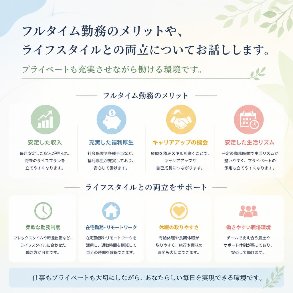 フルタイムで安定した働き方
